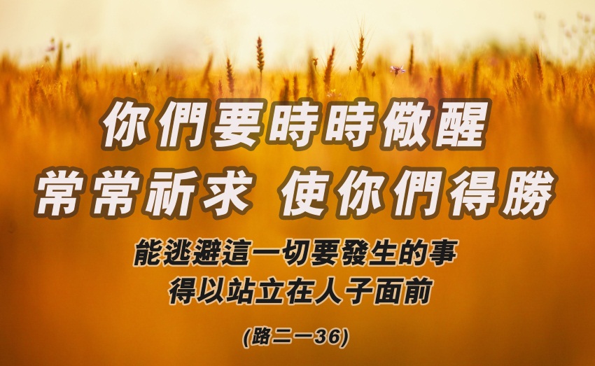 認識這世代終結的兆頭,儆醒豫備並忠信精明